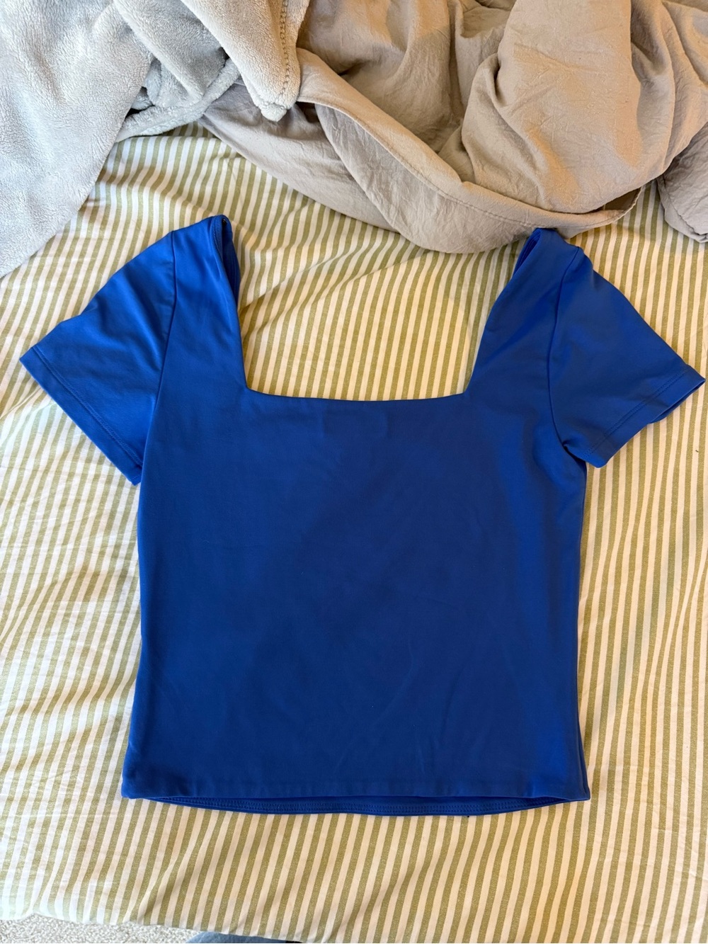 Aritzia Babaton Square Neck Crop Top in Royal Blue